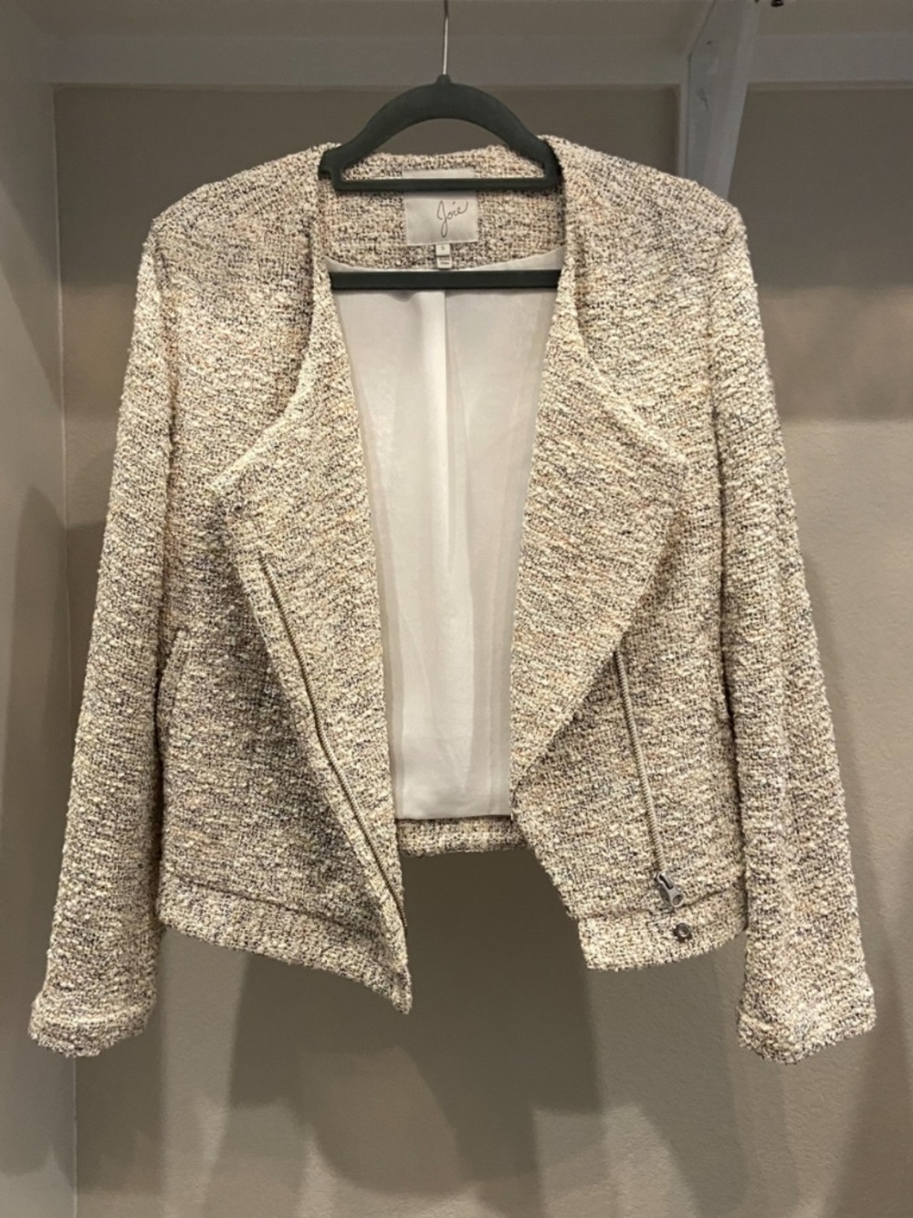 Joie Womens Balina Asymmetric Zip Jacket Size S
